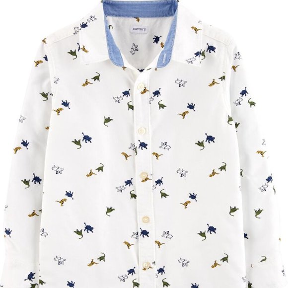 Carter's Other - CARTER's Boy Dinosaur Oxford Button-Front Shirt